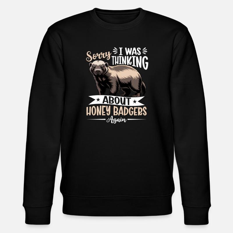 Funny Honey Badger - Stanley/Stella Unisex Bio-Sweatshirt CHANGER  - Schwarz