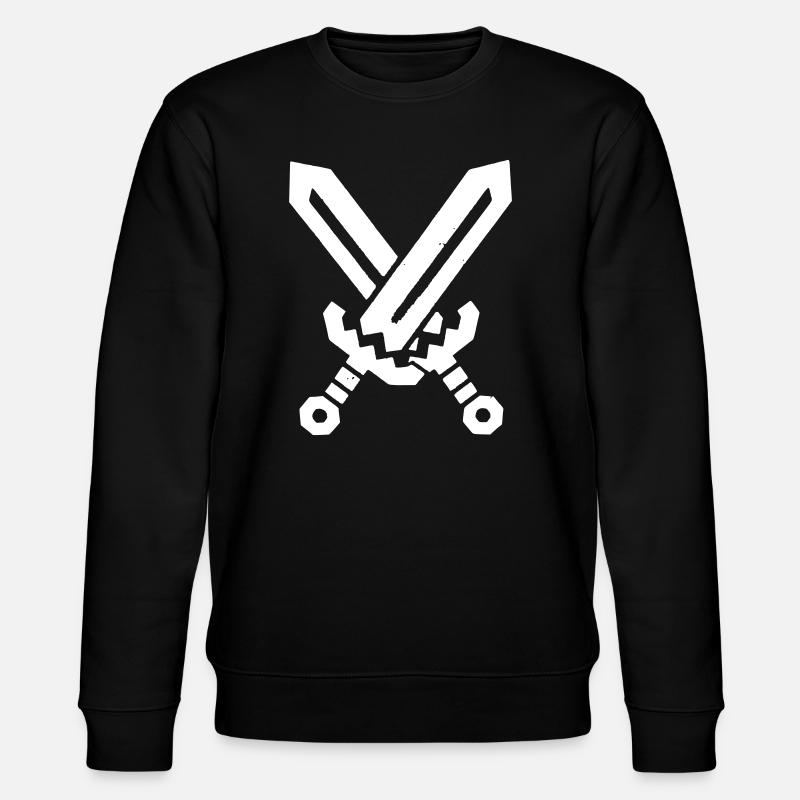 Pixel Schwerter 8-Bit Retro - Stanley/Stella Unisex Bio-Sweatshirt CHANGER  - Schwarz