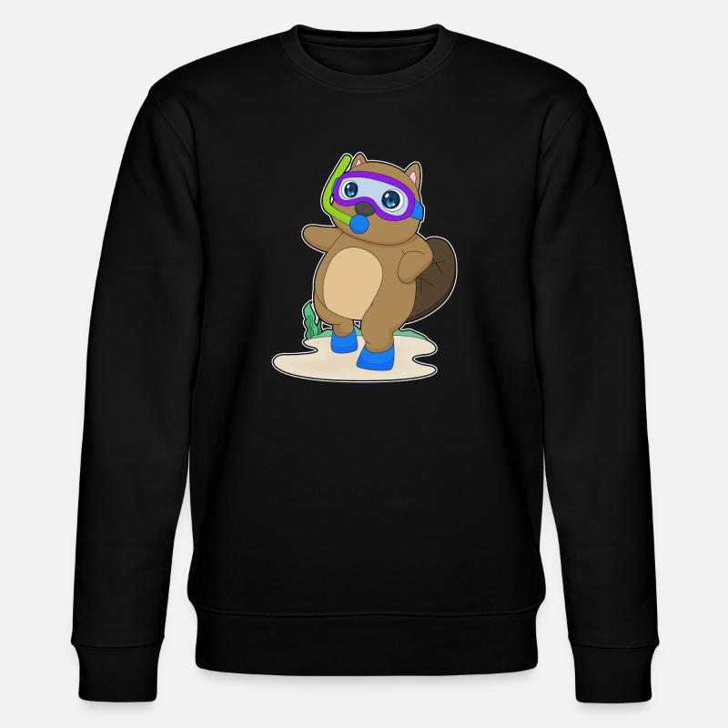 Biber Taucher Schnorchel Tauchen - Stanley/Stella Unisex Bio-Sweatshirt CHANGER - Schwarz