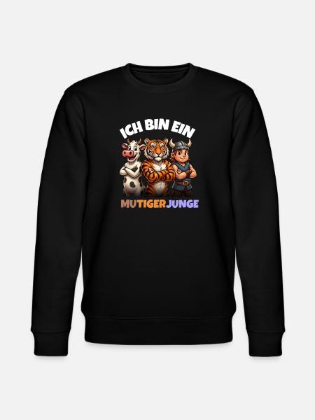 Mu tiger Junge und Tierfreunde - Stanley/Stella Unisex Bio-Sweatshirt CHANGER  - Schwarz