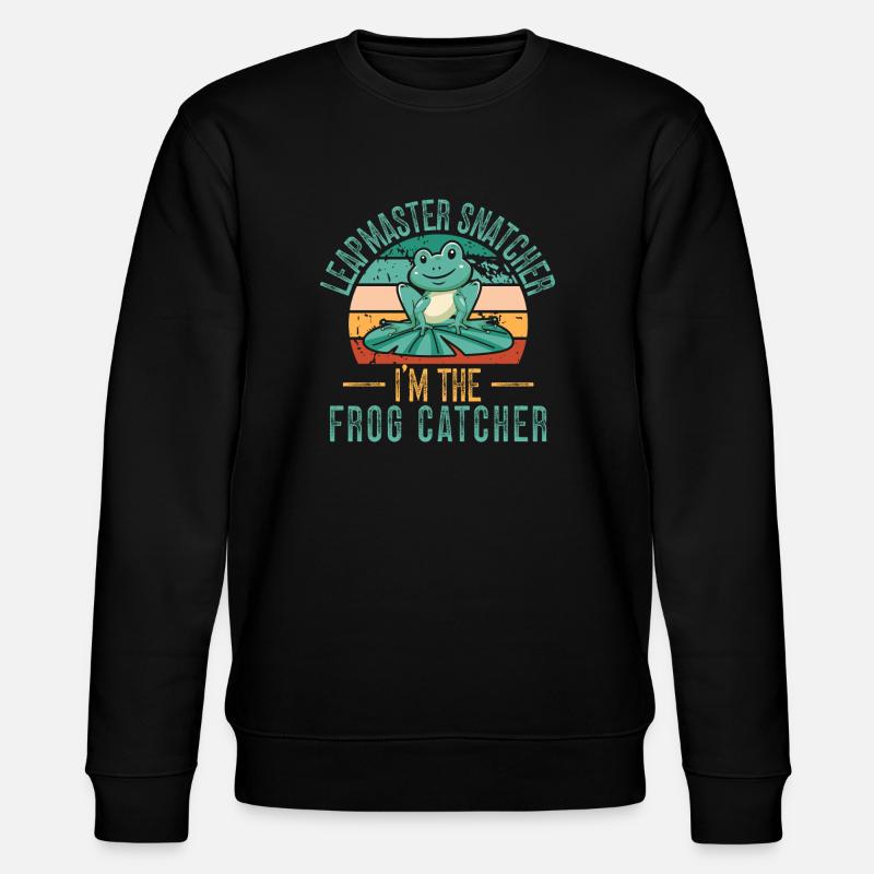 Frog Catcher Leapmaster Snatcher Frog - Stanley/Stella CHANGER Unisex Organic Sweatshirt - black