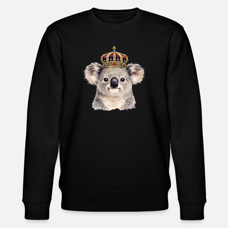 Royal koala with crown - Stanley/Stella CHANGER Unisex Organic Sweatshirt - black