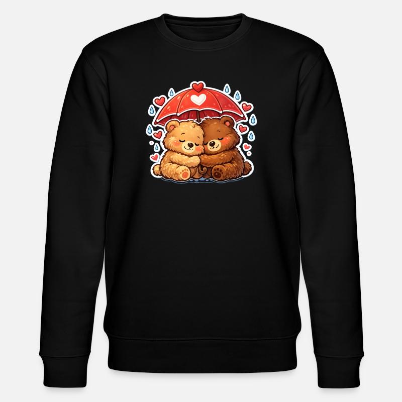 Cuddly bears under heart rain - Stanley/Stella CHANGER Unisex Organic Sweatshirt - black
