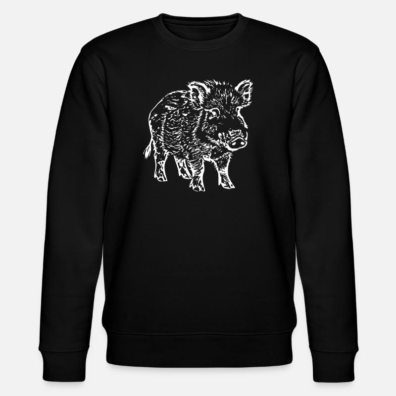 Wildschwein - Stanley/Stella Unisex Bio-Sweatshirt CHANGER  - Schwarz