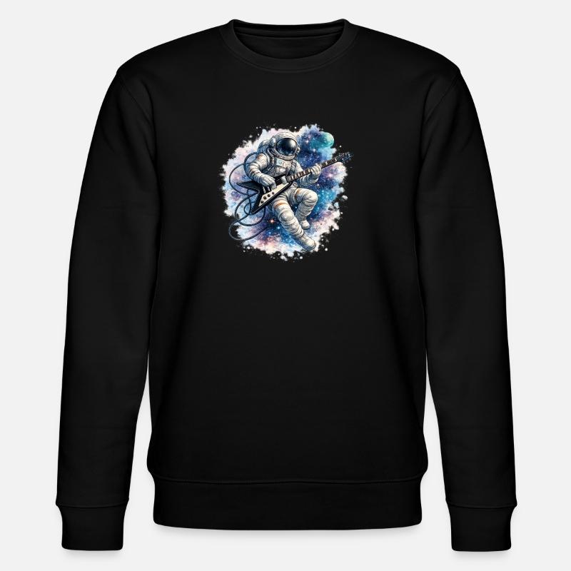 Guitare d’astronaute dans l’aquarelle spatiale - Sweat bio CHANGER Stanley/Stella Unisexe - noir