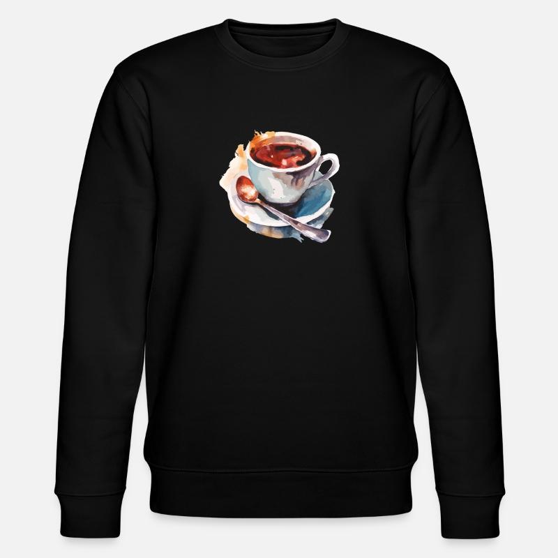 Aquarelle tasse de café aquarelle - Sweat bio CHANGER Stanley/Stella Unisexe - noir