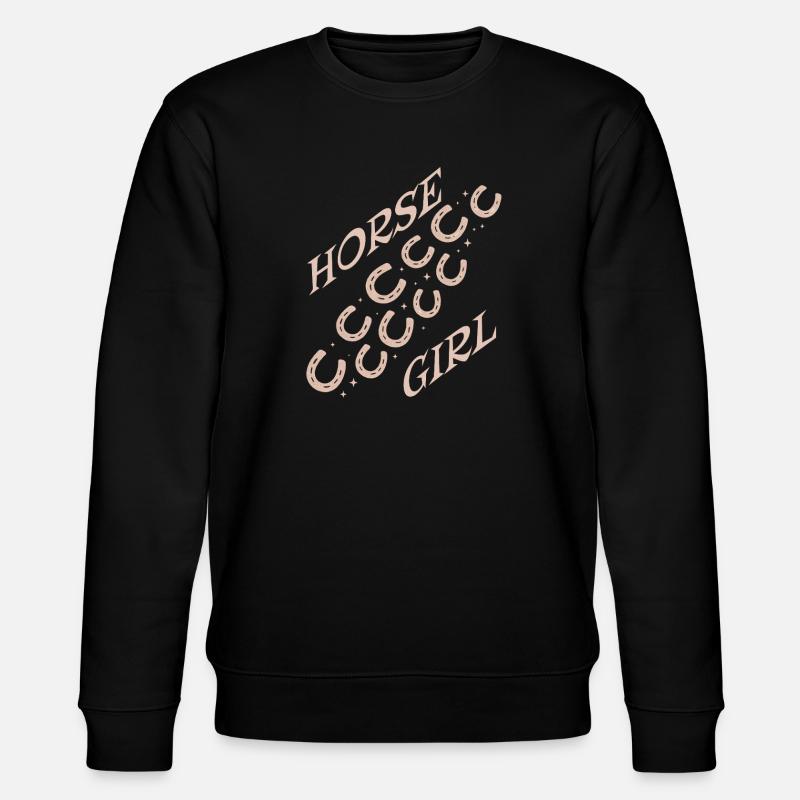 Pferdemädchen Logo Diagonal Muster - Stanley/Stella Unisex Bio-Sweatshirt CHANGER  - Schwarz