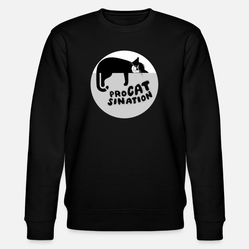 Typ-o-Cat #87 ProCATsination - Stanley/Stella Unisex Bio-Sweatshirt CHANGER  - Schwarz