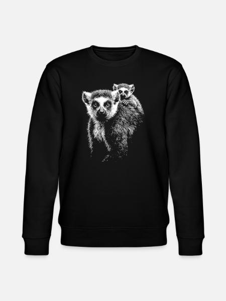 ring-tailed lemur - Stanley/Stella CHANGER Unisex Organic Sweatshirt - black