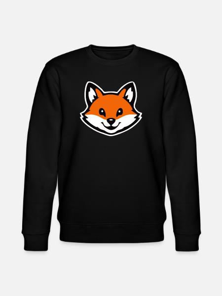 Fox Face Sticker Cartoon - Stanley/Stella CHANGER Unisex Organic Sweatshirt - black