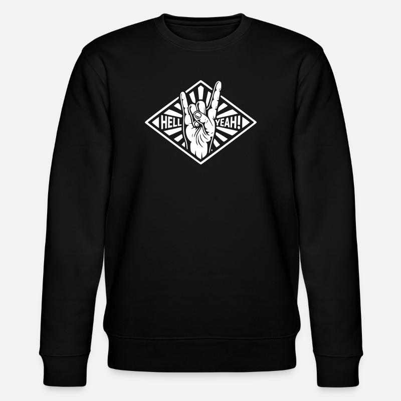 Hell Yeah Hand Gesture - Stanley/Stella CHANGER Unisex Organic Sweatshirt - black