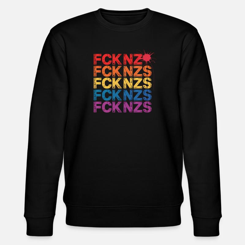 FCK NZS - Antifa Tee - Stanley/Stella CHANGER Unisex Organic Sweatshirt - black