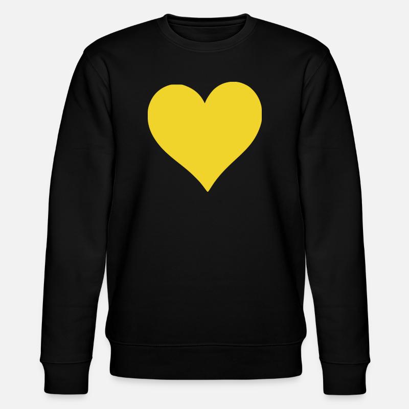 gelbes Herz gelb  Geschenk  - Stanley/Stella Unisex Bio-Sweatshirt CHANGER  - Schwarz
