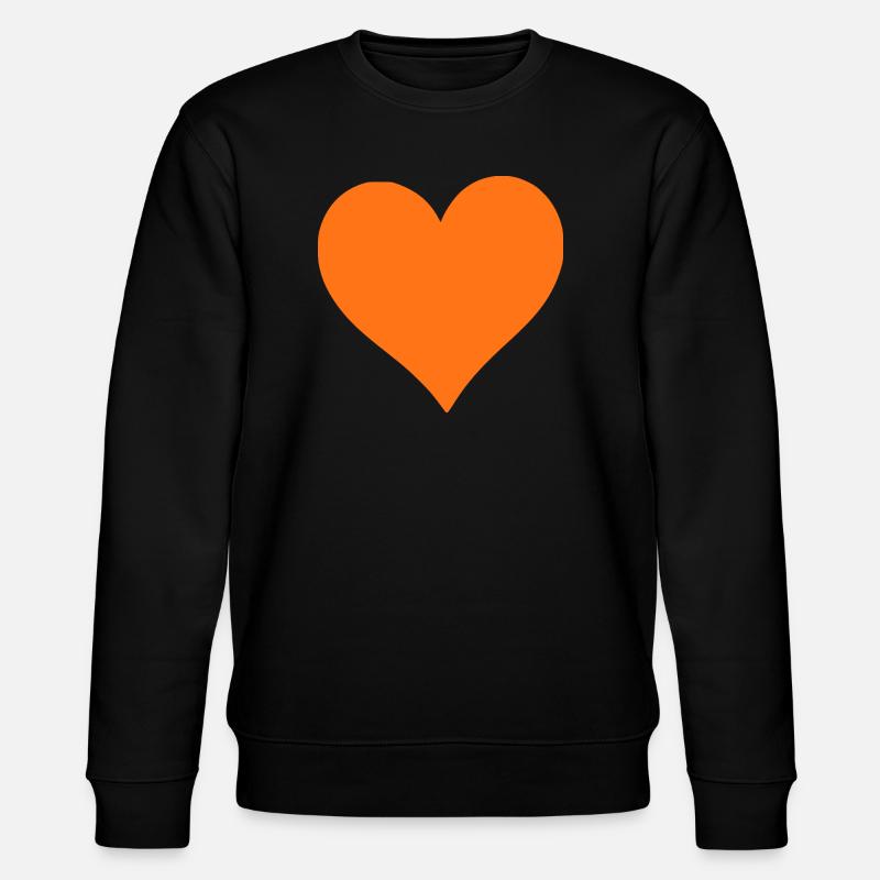orangenes Herz orangen Geschenk  - Stanley/Stella Unisex Bio-Sweatshirt CHANGER  - Schwarz