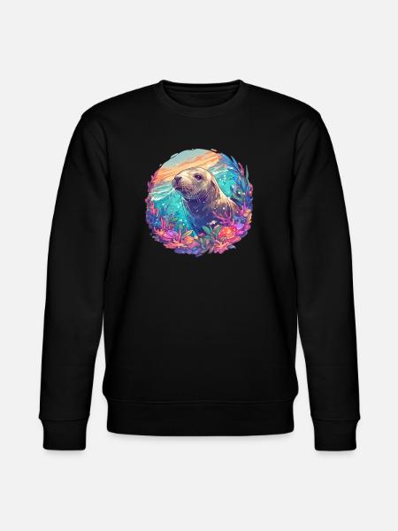 Seelöwen Seelöwe - Stanley/Stella Unisex Bio-Sweatshirt CHANGER - Schwarz