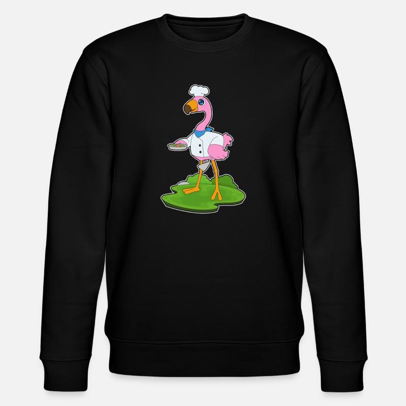 Flamingo Cooking Pan Cooking - Stanley/Stella CHANGER Unisex Organic Sweatshirt - black