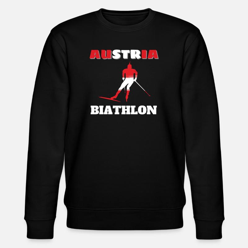 Biathlete Silhouette Red White Austria - Stanley/Stella CHANGER Unisex Organic Sweatshirt - black