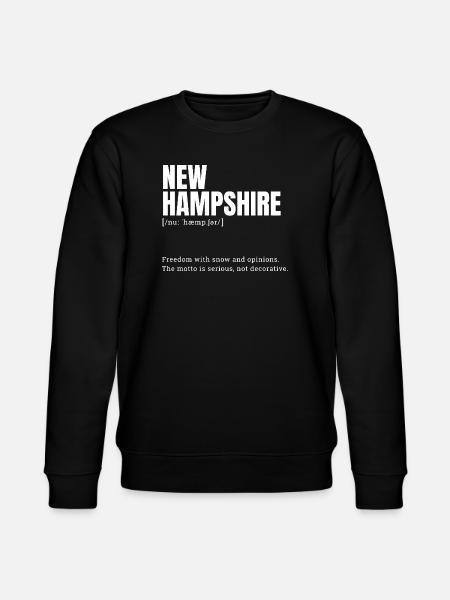 New Hampshire Snow Text - Stanley/Stella CHANGER Unisex Organic Sweatshirt - black