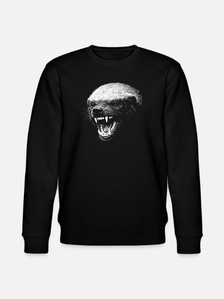 Düsteres Predatorengesicht Honigdachs - Stanley/Stella Unisex Bio-Sweatshirt CHANGER - Schwarz