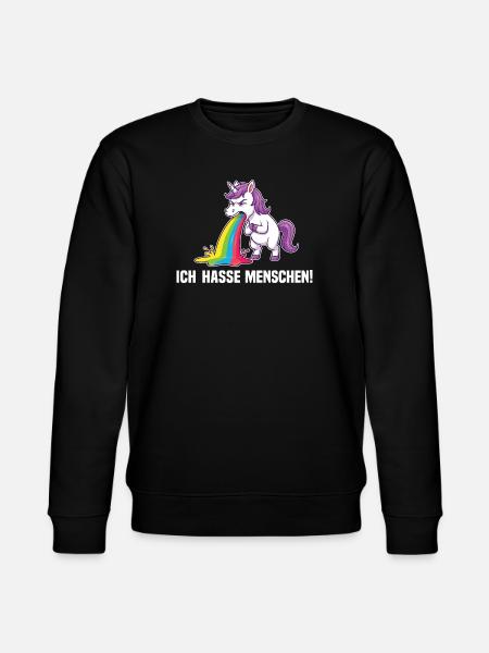 Hauska yksisarvinen vihaan ihmisiä Sateenkaari - Stanley/Stella CHANGER unisex luomu-collegepaita - musta