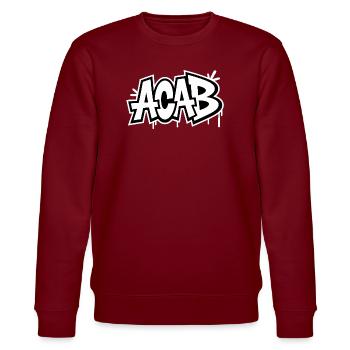 ACAB – Anti-Cops-Tee - Stanley/Stella Unisex Bio-Sweatshirt CHANGER  - Burgunderrot - Vorne - Nik (191cm) & Marisol (170cm)