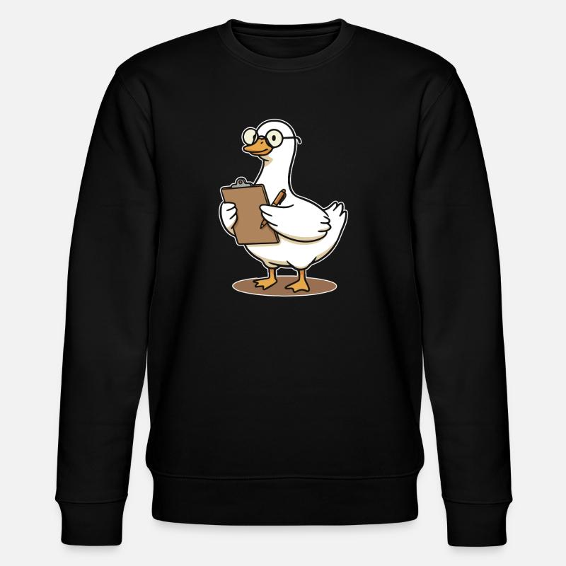 Duck with glasses Notepad - Stanley/Stella CHANGER Unisex Organic Sweatshirt - black