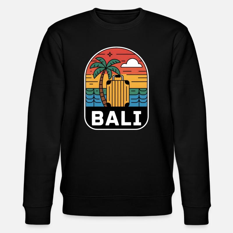 Bali Indonesia Suitcase Sunset - Stanley/Stella CHANGER Unisex Organic Sweatshirt - black