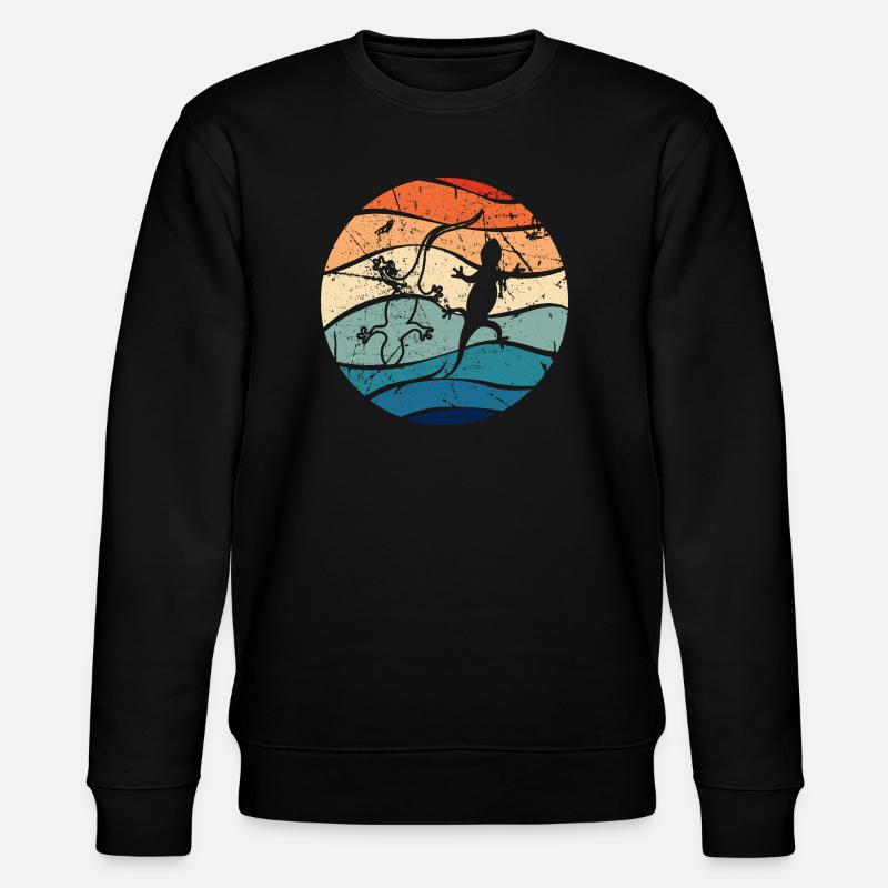 Gecko sur la plage pastel - Sweat bio CHANGER Stanley/Stella Unisexe - noir