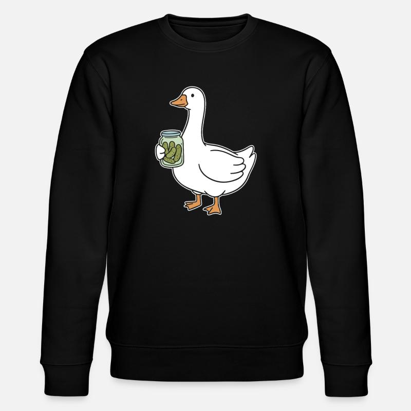 Ente mit Einmachglas Gurken - Stanley/Stella Unisex Bio-Sweatshirt CHANGER  - Schwarz
