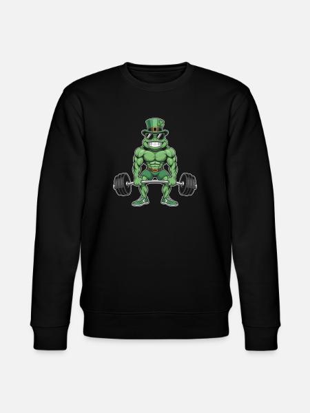 Leprechaun Frog Strength Training - Stanley/Stella CHANGER Unisex Organic Sweatshirt - black