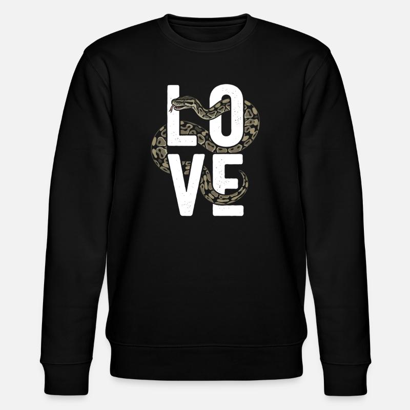 Königspython Schlangen LOVE Terrarium Python - Stanley/Stella Unisex Bio-Sweatshirt CHANGER  - Schwarz