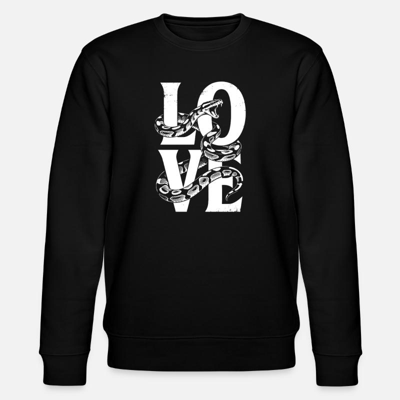 Königspython Schlangen LOVE Terrarium Python - Stanley/Stella Unisex Bio-Sweatshirt CHANGER  - Schwarz