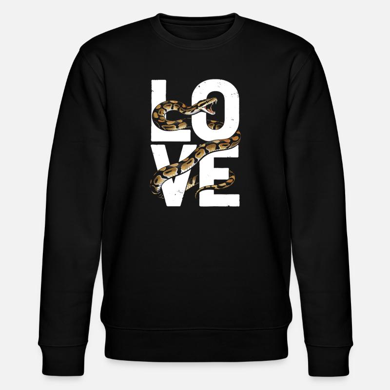 Königspython Schlangen LOVE Terrarium Python - Stanley/Stella Unisex Bio-Sweatshirt CHANGER  - Schwarz