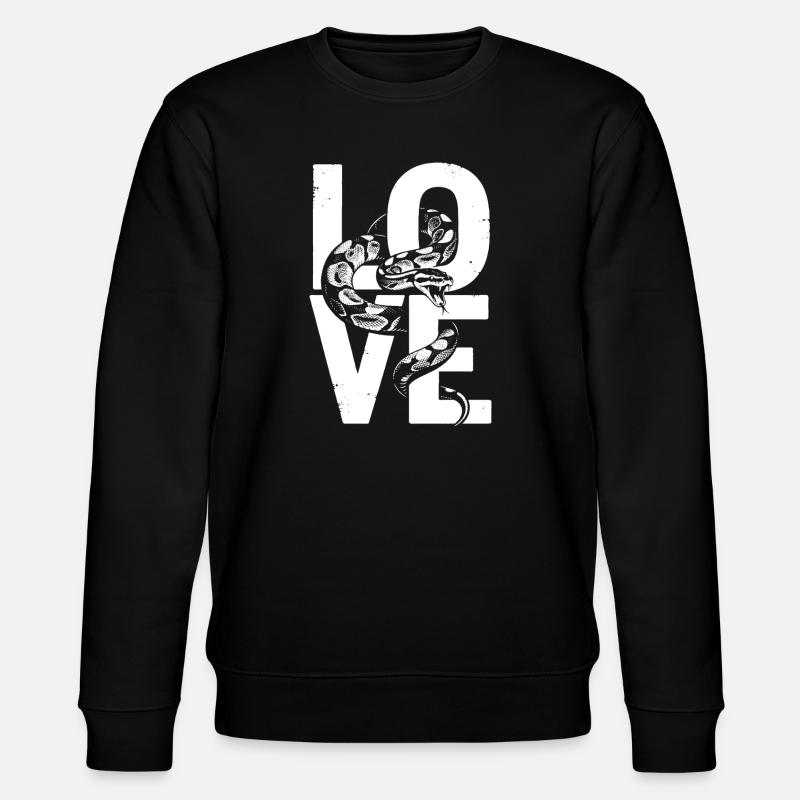 Königspython Schlangen LOVE Terrarium Python - Stanley/Stella Unisex Bio-Sweatshirt CHANGER  - Schwarz
