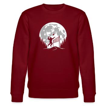 Bigfoot Volleyballspieler - Stanley/Stella Unisex Bio-Sweatshirt CHANGER  - Burgunderrot - Vorne - Nik (191cm) & Marisol (170cm)