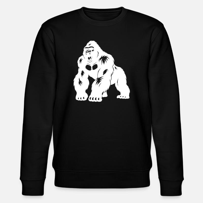 Gorilla Silverback Silhouette - Stanley/Stella Unisex Bio-Sweatshirt CHANGER  - Schwarz