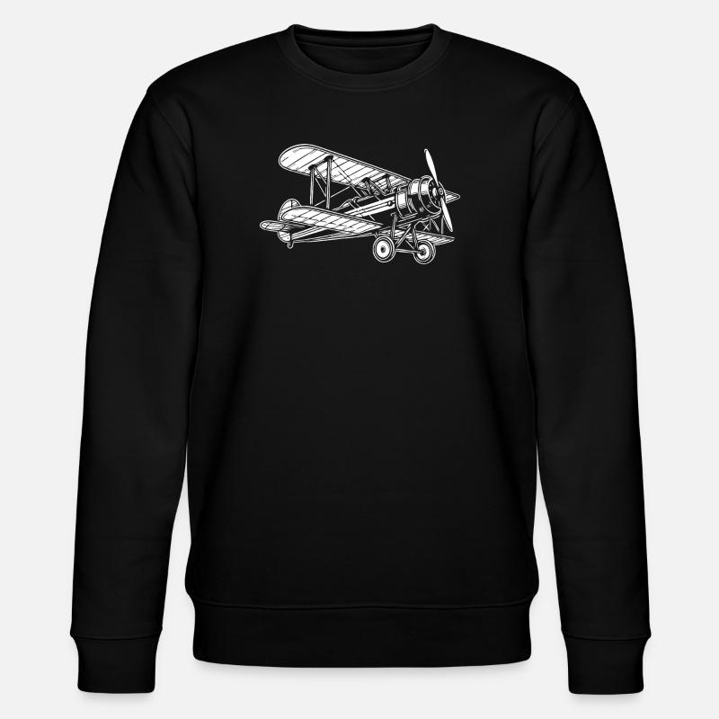 Biplane Oldtimer, Classic Airplane Design - Stanley/Stella CHANGER Unisex Organic Sweatshirt - black