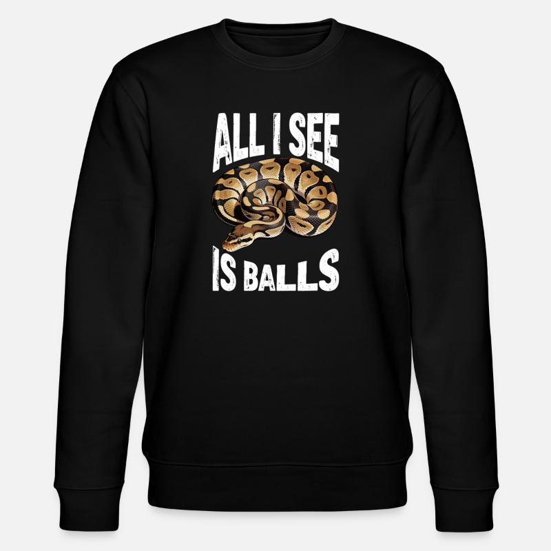 Königspython Schlangen Liebhaber Terrarium Python - Stanley/Stella Unisex Bio-Sweatshirt CHANGER  - Schwarz
