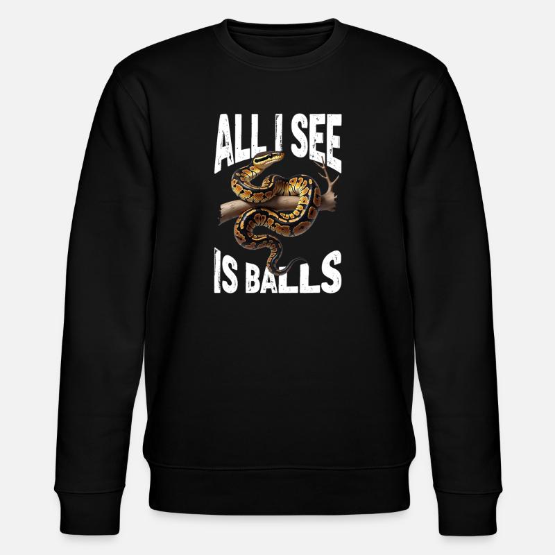 Königspython Schlangen Liebhaber Terrarium Python - Stanley/Stella Unisex Bio-Sweatshirt CHANGER  - Schwarz