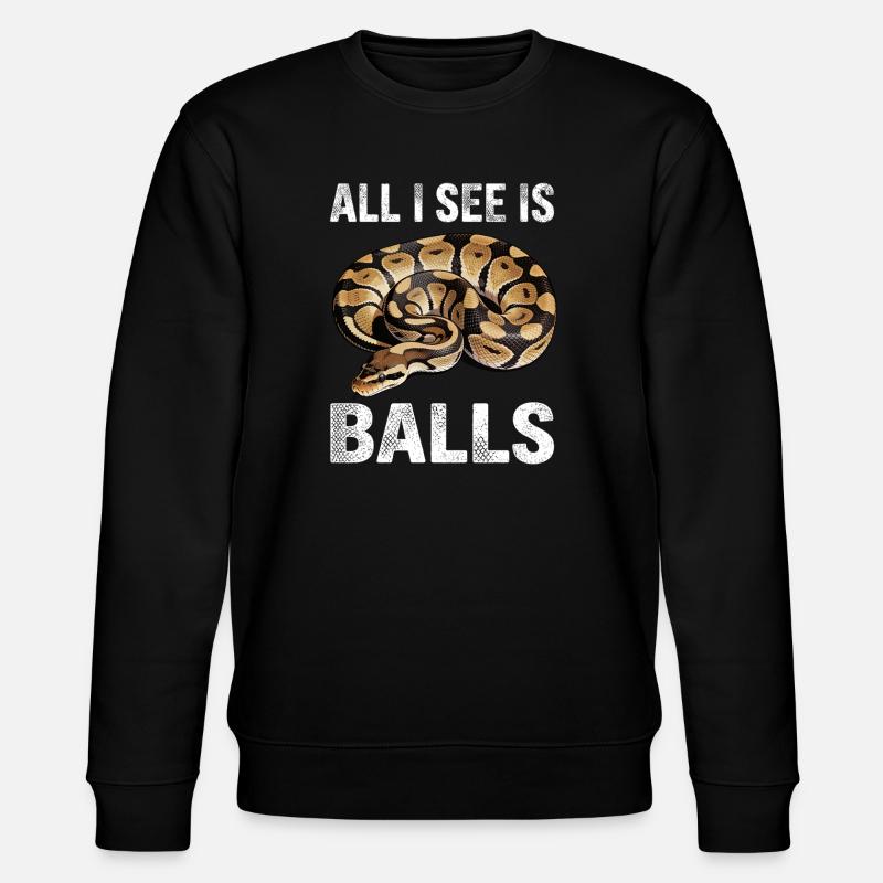 Königspython Schlangen Liebhaber Terrarium Python - Stanley/Stella Unisex Bio-Sweatshirt CHANGER  - Schwarz