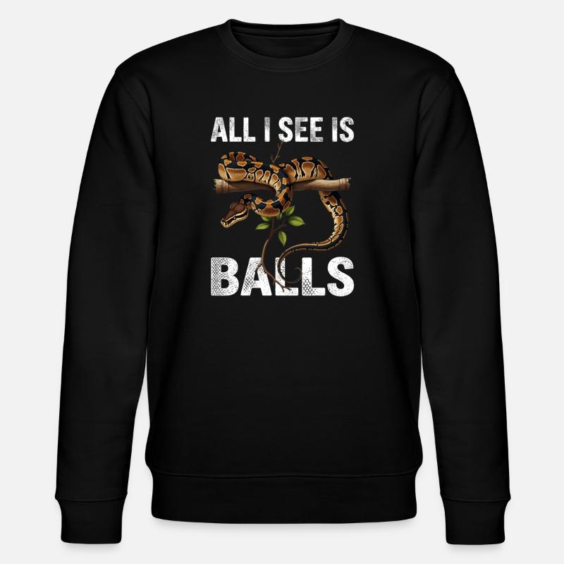 Königspython Schlangen Liebhaber Terrarium Python - Stanley/Stella Unisex Bio-Sweatshirt CHANGER  - Schwarz