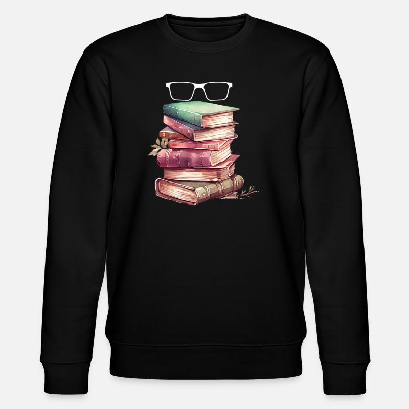 Book Lover Book Nerd - Stanley/Stella CHANGER Unisex Organic Sweatshirt - black