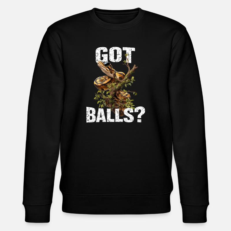 Königspython Schlangen Liebhaber Terrarium Python - Stanley/Stella Unisex Bio-Sweatshirt CHANGER  - Schwarz