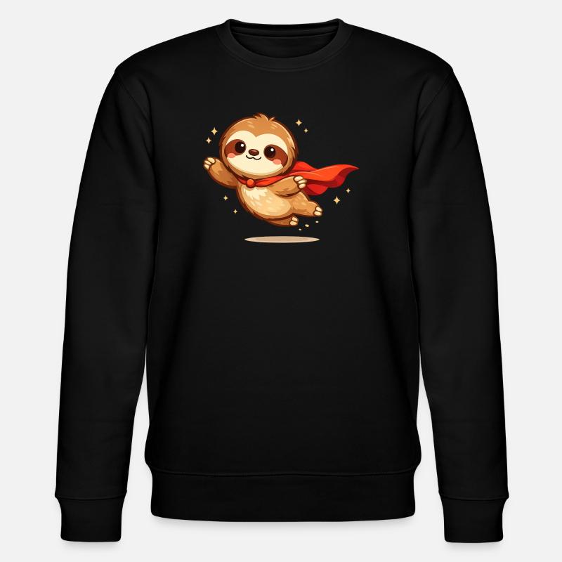 Miniheld Faultier – Superfaultier - Stanley/Stella Unisex Bio-Sweatshirt CHANGER  - Schwarz