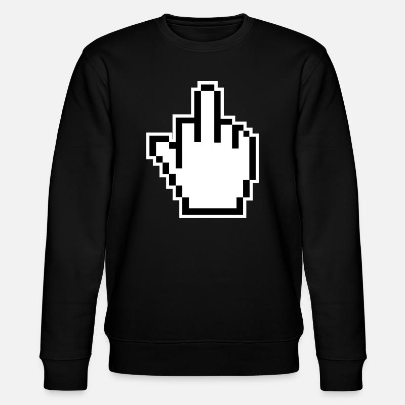 Mittelfinger Cursor Middlefinger - Stanley/Stella Unisex Bio-Sweatshirt CHANGER  - Schwarz