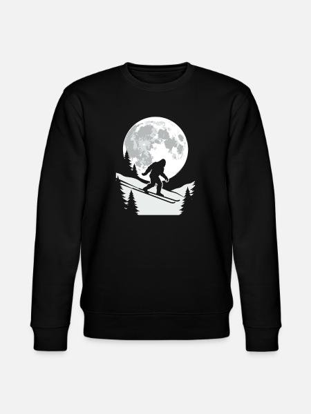 Bigfoot Skier Moon - Stanley/Stella CHANGER Unisex Organic Sweatshirt - black