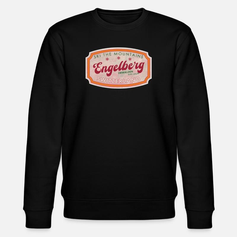 Engelberg Schweiz Skigebirge-Abzeichen - Stanley/Stella Unisex Bio-Sweatshirt CHANGER  - Schwarz