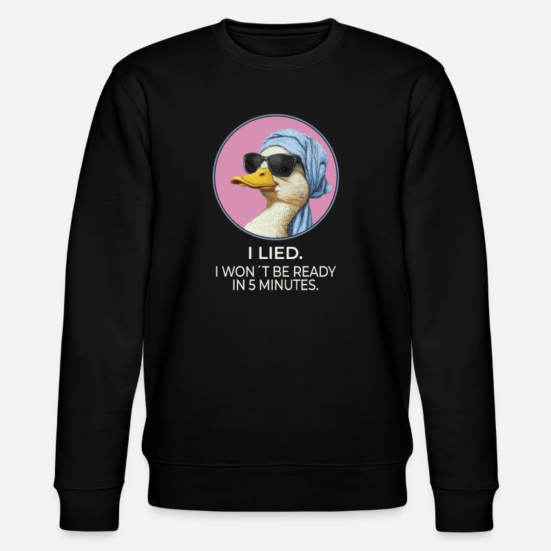 I Lied Duck – Lustiges Statement Design - Stanley/Stella Unisex Bio-Sweatshirt CHANGER  - Schwarz