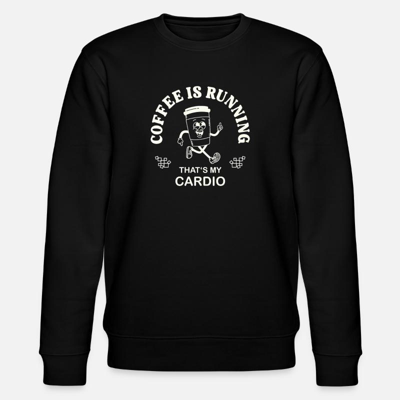 Coffee Is Running – Kaffeetrinker Spruch retro - Stanley/Stella Unisex Bio-Sweatshirt CHANGER  - Schwarz