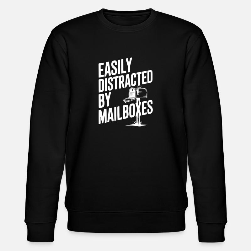 Easily Distracted by Mailboxes - Stanley/Stella CHANGER Unisex Organic Sweatshirt - black